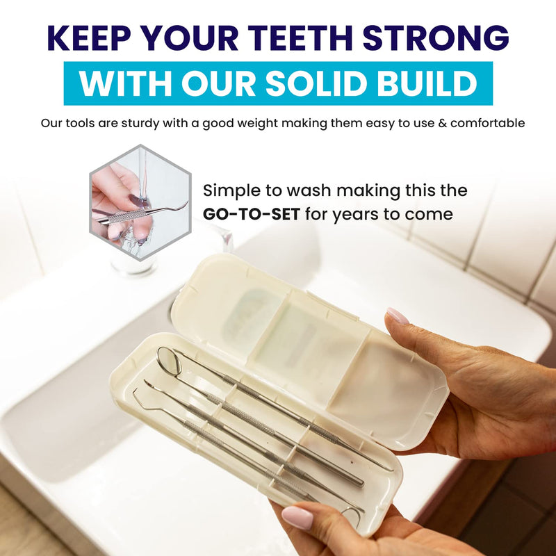 Dental Duty Dental Tools, Dental Pick for Teeth Cleaning Tools – Plaque Remover for Teeth with Teeth Cleaning Kit - Stainless Steel Dental Mirror for Teeth, Scraper and Scaler, (OffWhite) OffWhite