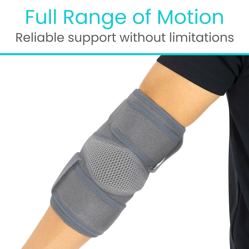 [Australia] - Vive Elbow Brace - Tennis Compression Sleeve - Wrap for Golfers, Bursitis, Left or Right Arm - Tendonitis Support Strap for Golf, Men and Women - Epicondylitis and Sports Recovery (Gray, Standard) Gray 