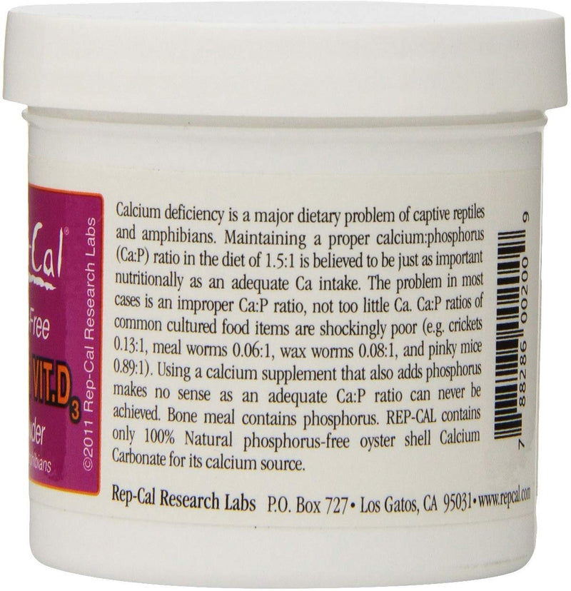 Phosphorus Free Calcium with Vitamin D3 - Ultrafine Powder 3.3 oz - Pack of 6