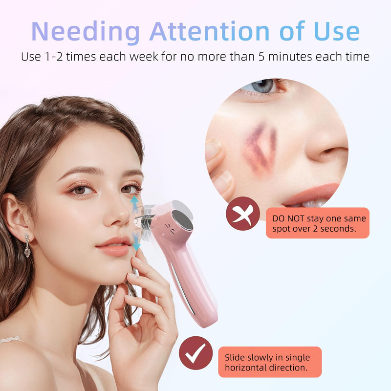 Blackhead Remover Vacuum Facial Pore Cleaner Electric Comedone Whitehead Extractor 5 Suction Probes and 5 Suction Levels Rechargeable Black Heads Remover Tools for Women & Men Facial Skin Care (Pink) Pink
