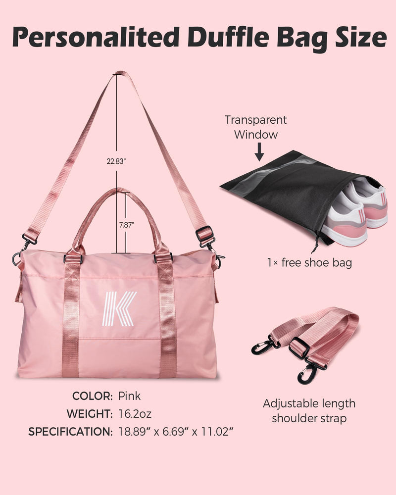 Personalized Makeup Bag + Personalized Travel Duffel Bag, Gift for Her