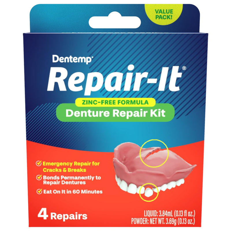 [Australia] - Dentemp Repair Kit - Repair-It Advanced Formula Denture Repair Kit - Denture Repair Kit Repairs Broken Dentures - Denture Repair to Mend Cracks & Replace Loose Teeth (Value Size) 