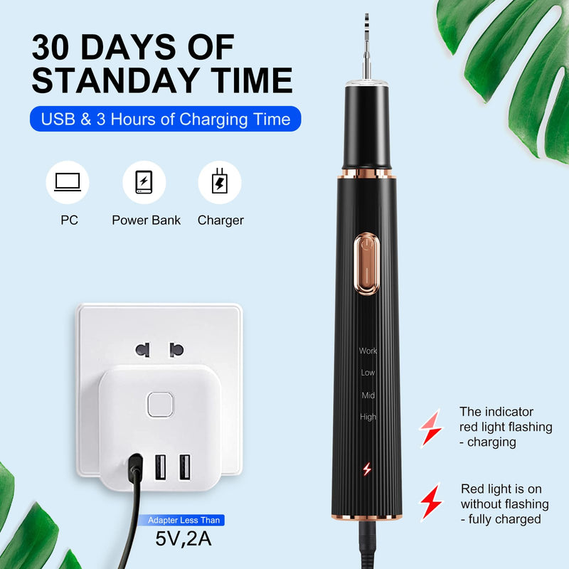 [Australia] - Plaque Remover for Teeth, Tartar Remover for Teeth Cleaning with 4 Replaceable Heads and 3 Adjustable Modes, Rechargeable Teeth Cleaning Plaque Remover for Home 