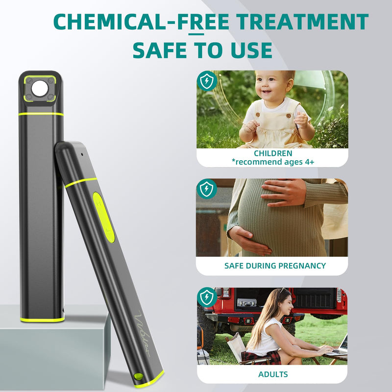 [Australia] - Insect Bite and Sting Relief, Rechargeable Bug Bite Itch Relief Thing for Mosquito Bites, Chemical-Free Insect Bite Healer, Fast Symptom Relief from Itching and Swelling - Grey Deep Grey 