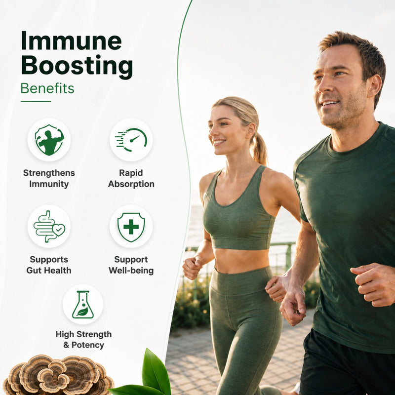 NATRAL TurkkeyTails 120 Capsules - 40% Actives High Strength Turkkey Tails - 100% Extract Only from 100% Fruiting Bodies - with No Additives or Fillers - Supports Immunity