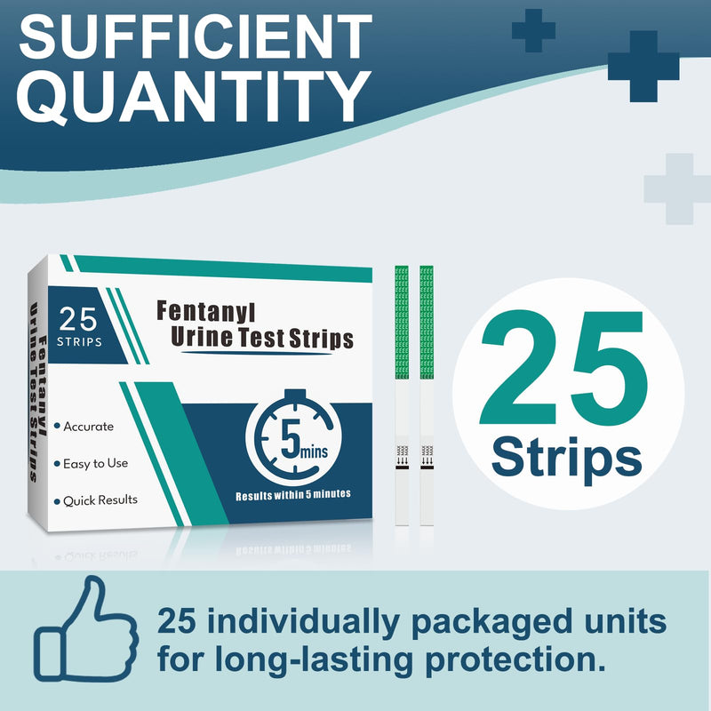 [Australia] - [25 Packs] Rapid Fentanyl Test Strip, Fentanyl Test Kit for Home Use with Accurate & Reliable Results 20 ng/mL - Ideal for Liquids, Powders and More 