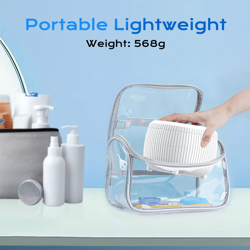 [Australia] - Ultrasonic Retainer Cleaner Machine, 45khz 25W Dental Cleaning Pod for Denture, Mouth Guard, Aligner, Night Guard, Braces, Ring and Jewelry, 200ml Portable White 
