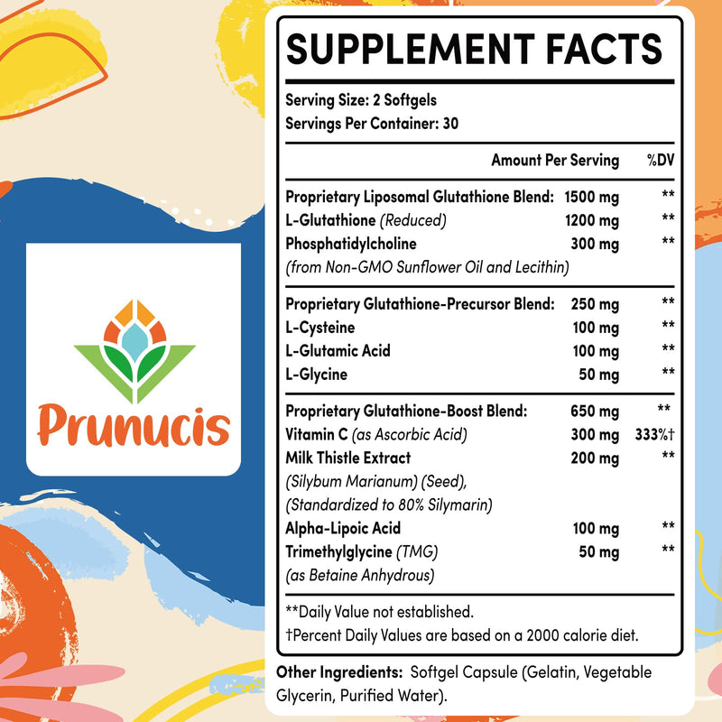 [Australia] - 2400MG Liposomal Glutathione, Reduced L-Glutathione, Glutathione Supplement with Vitamin C, Master Antioxidants, Enhanced Absorption - Non GMO Antioxidant Supplements, Immune System, 60 Softgels 60 Count (Pack of 1) 