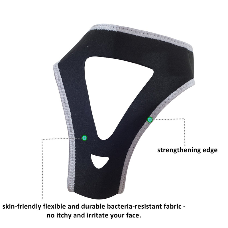 [Australia] - Anti Snoring Chin Straps - Advanced Snoring Solution and Anti Snoring Devices - Snoring Chin Straps - Stop Snoring Sleep Aid for Men and Women (Grey) (Black) Black 
