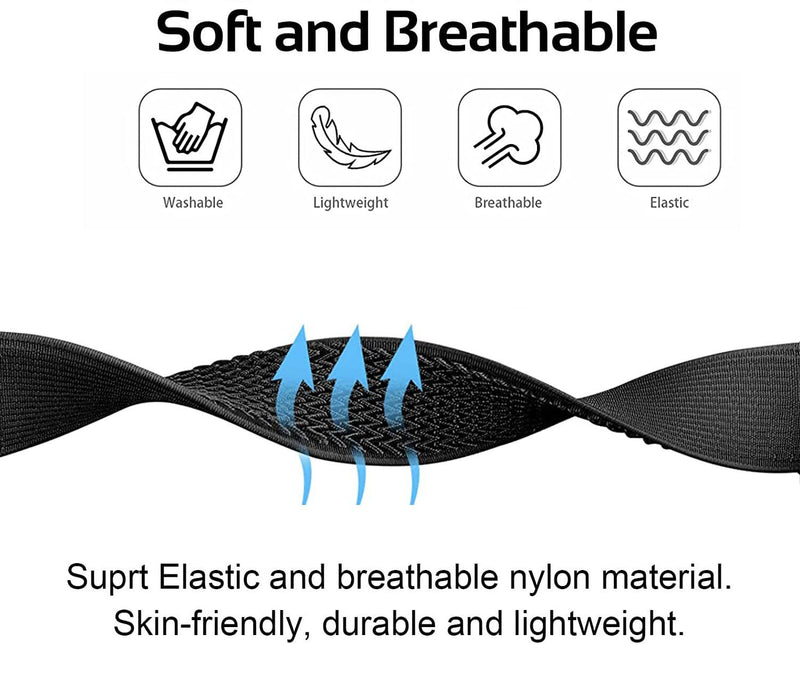 [Australia] - Olytop Elastic Watch Bands for Garmin Instinct/2 Solar, 22mm Soft Stretchy Nylon Ultra-Light Wristband Replacement Strap Men Women for Garmin Instinct Tactical/Esports/Solar/Tide Smartwatch Wave Black+Green 