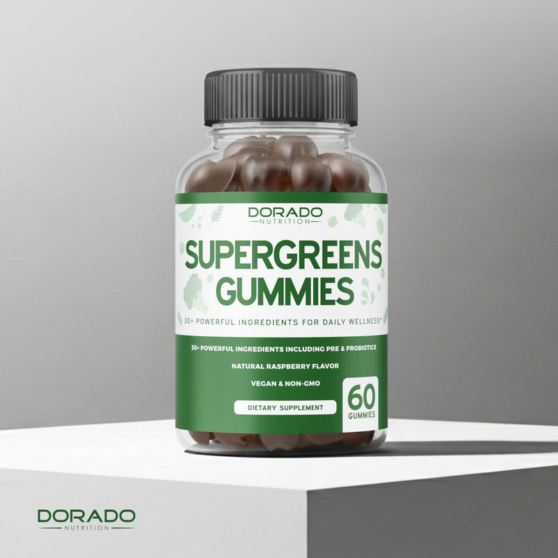 Supergreens Gummies (60 Count) Daily Greens Gummies- Greens Supplements with Raspberry Flavor- Superfood for Immunity Support for Adults - Third Party Tested, Vegan Safe & Made in USA 60 Count (Pack of 1)