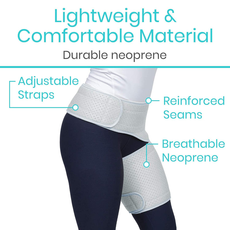 [Australia] - Hip Brace - Sciatica Pain Relief Brace, Thigh Hamstring Compression Sleeve Wrap for Hip Thigh Flexor Strain, Groin Pull, SI Joint, Arthritis, Bursitis, Sciatic Nerve for Men, Women (Left) Left 