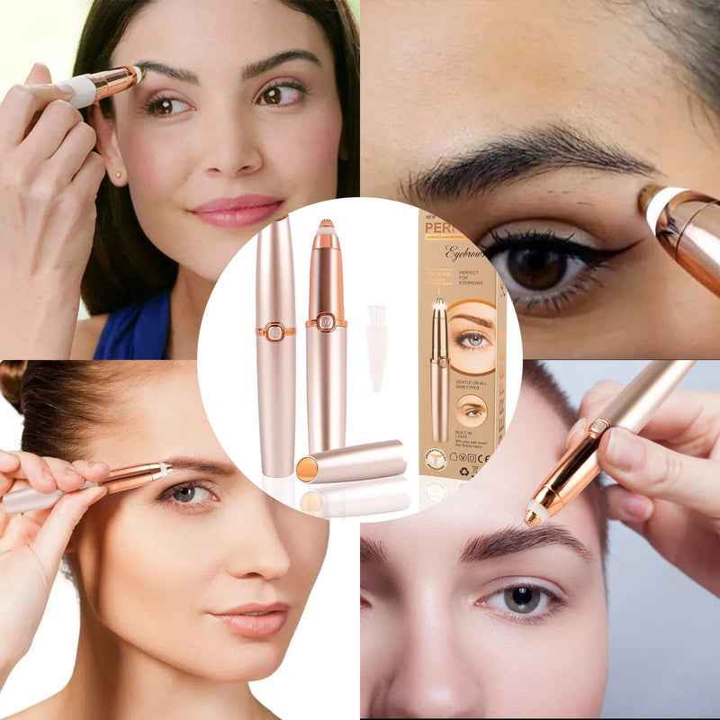 [Australia] - Eyebrow shaving, eyebrow trimmer, facial hair remover, eyebrow trimmer, electric eyebrow razor with LED light, facial trimmer for face, eyebrows, lips, nose 