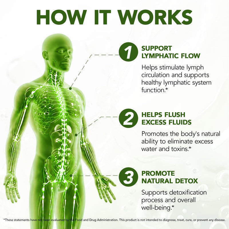 Lymphatic Drainage Capsules - 90 Capsules | 21-in-1 Herbal Complex with Dandelion & Burdock Root | Supports Natural Fluid Balance & Circulation | Vegan & Non-GMO Supplement