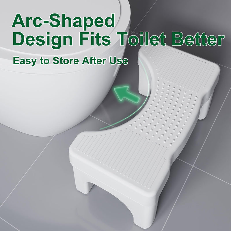 [Australia] - Toilet Stool Poop Stool for Squatting Posture, Portable Plastic Potty Stool for Adults, Toilet Poop Stool Squat Adult, Non-Slip Poop Stool for Bathroom Adults, Pooping Stool for Kids, Patented 6.7" (1 Pack) Gray 