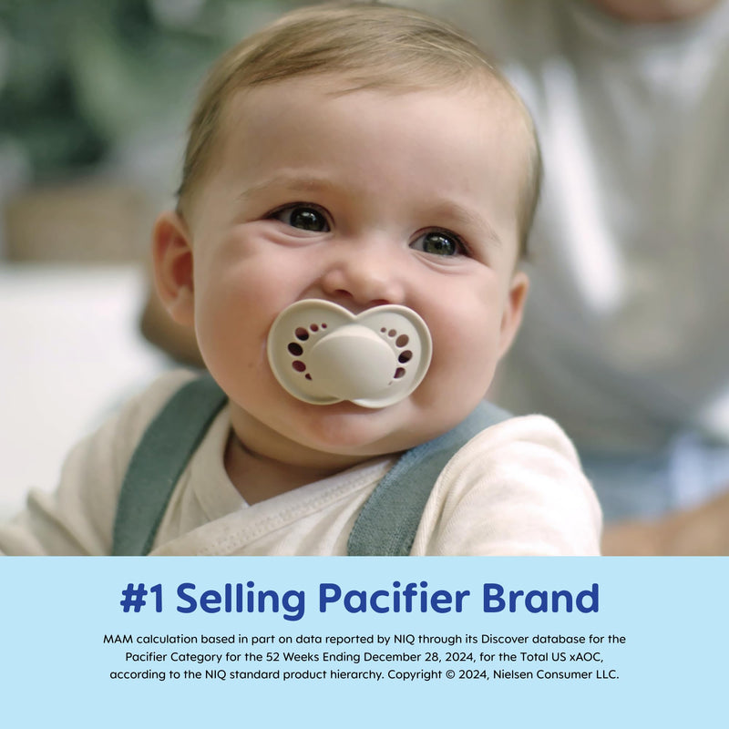 [Australia] - MAM Original Matte Pacifier, 1 sterilzing case, Baby Pacifier, Best Pacifiers for Breastfed Babies, 6-16 Months, Boy Teal/Pale Mint / Sky / Shell 4 Count 