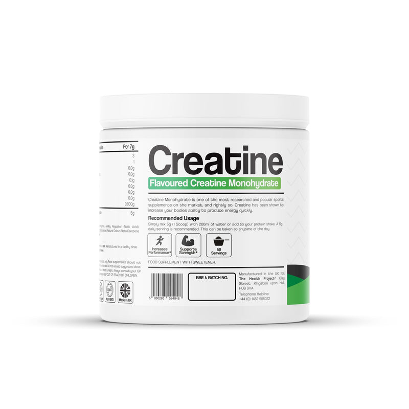 Ultimate Creatine Monohydrate | 250g Bulk Creatine Powder | 50 Servings | Boost Performance & Brain Function | Creatine Bulk (Green Apple Flavour) Green Apple