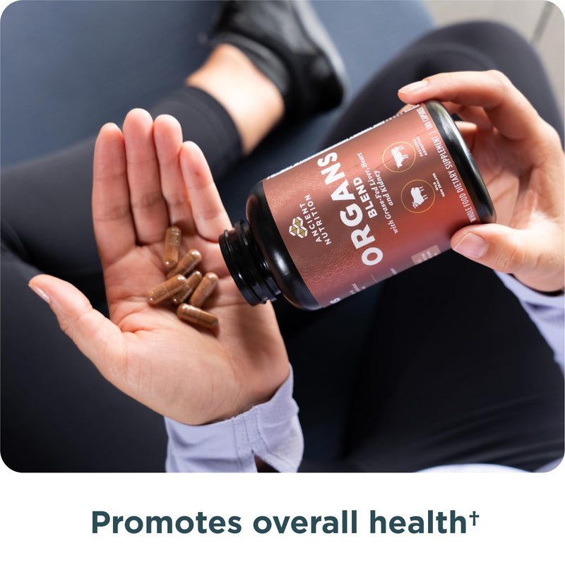 [Australia] - Ancient Nutrition Organ Supplements, Grass-Fed and Wild Organ Complex Capsules, Liver, Heart, Kidney Supports Organ, Cognitive, and Immune System Health, 180 Ct Organs Blend 