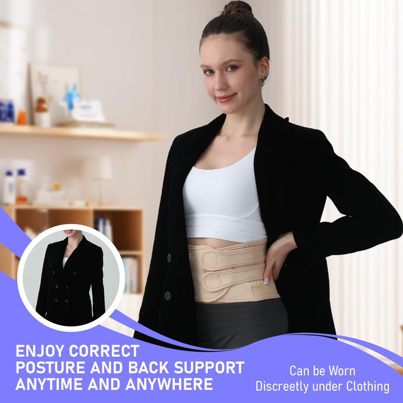 [Australia] - Posture Corrector for Women and Men, Back Brace with Full Back Support, Adjustable Shoulder Straightener for Upper & Lower Back Pain Relief, Scoliosis, Hunchback (Medium, Beige) Medium 