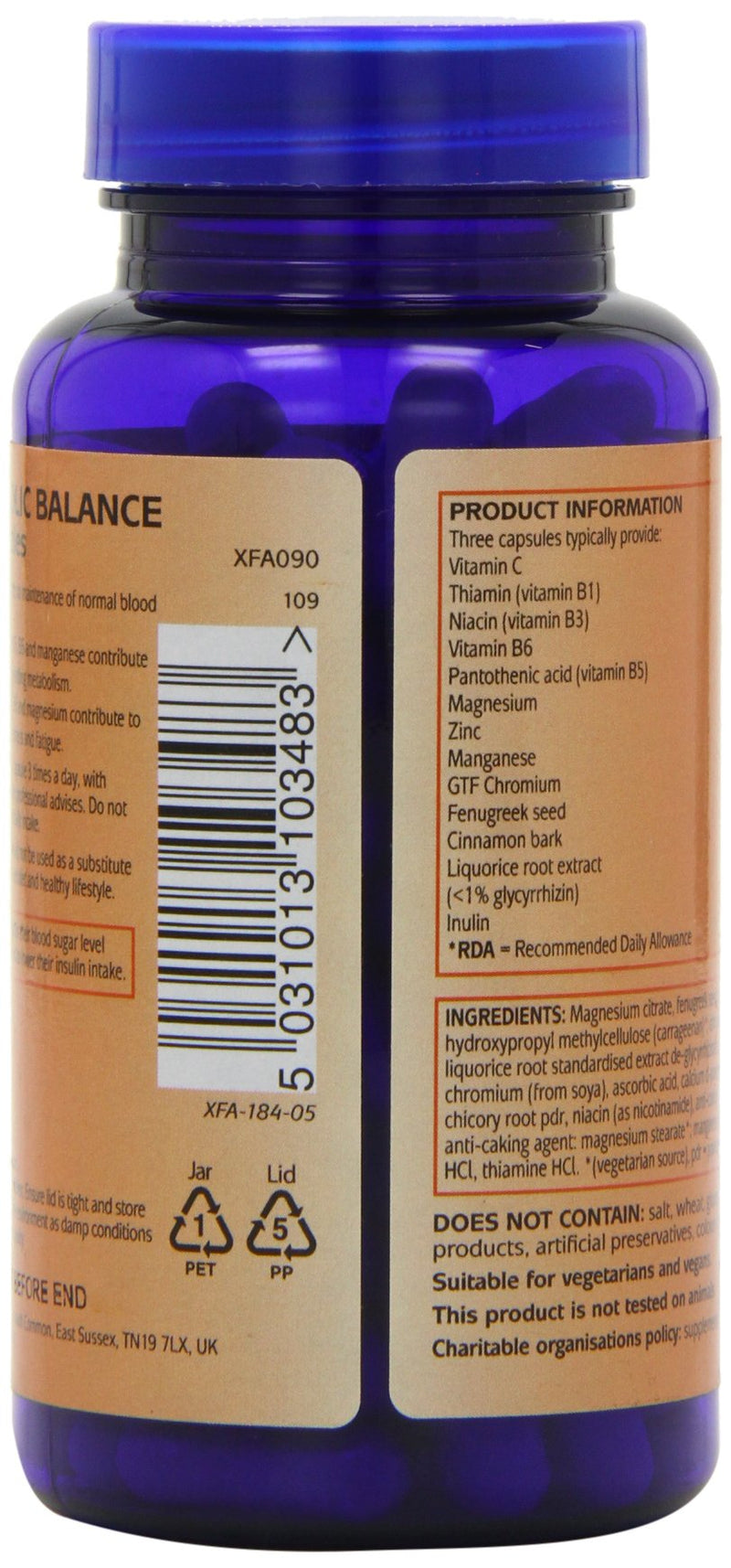 Higher Nature - Advanced Glucose Support - Healthy Weight & Metabolism - Vegetarian & Vegan - 90 Capsules