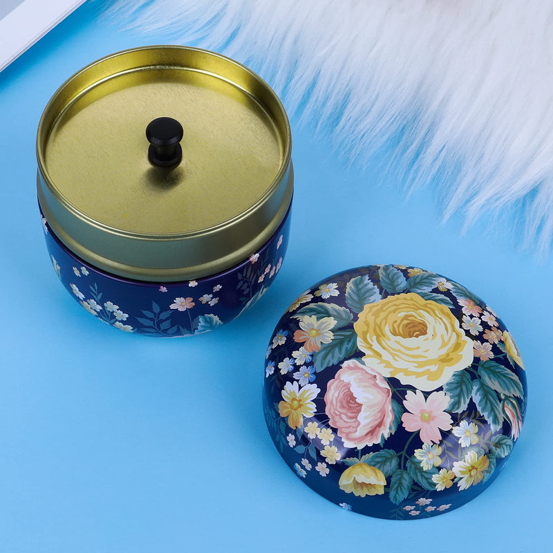 [Australia] - Sibba Puderdose mit Puderquaste für Körperpuder Leerer Behälter Staubpuderdose Puderquaste Make up Sponge Schwämmchen lose powder puff mit behälter für Baby Nach Dem Bad Make-Up-Puderspender Puderquaste(blau)+puderdose(farbe Dunkelblau) 
