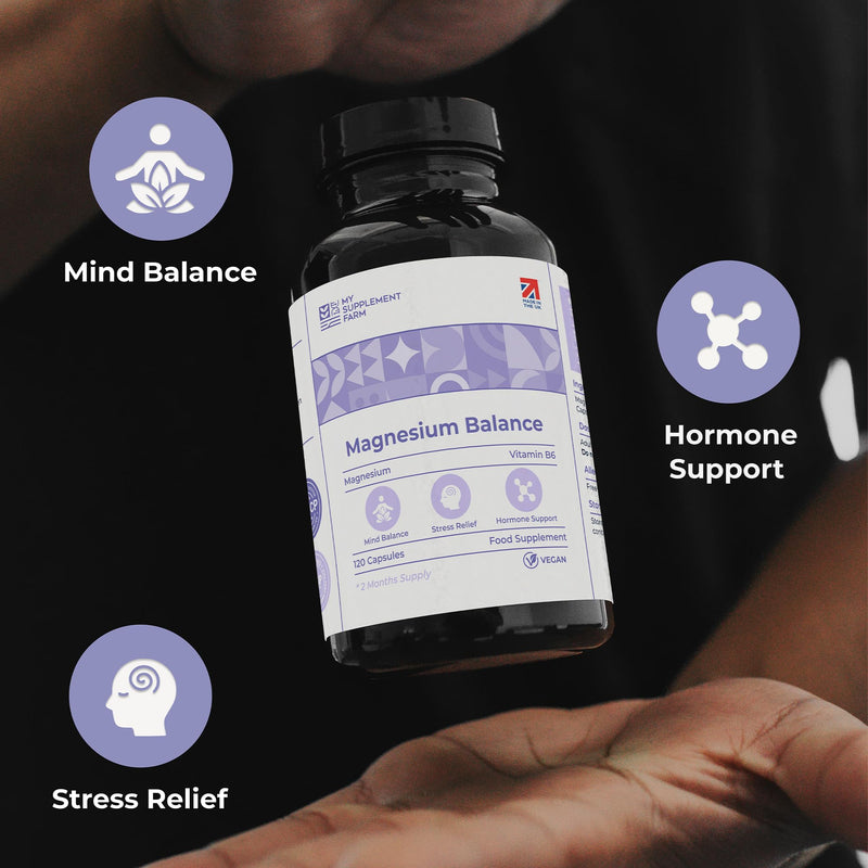 Magnesium Glycinate | Vitamin B6 | 200mg - 120 Capsules & 2 Month Supply | Chelated Absorption | Support Energy Metabolism | Made in UK | Non GMO | Vegan | Gluten Free