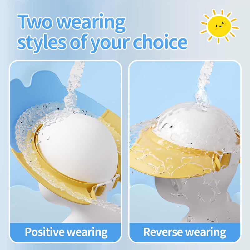 [Australia] - Shower Cap Shield for Kids Baby Shower Cap for 1-10 Years Kids Bath Visor for Toddler Hair Washing Shield Cute Rabbit Shape Makes Baby Bath More Fun Blue 