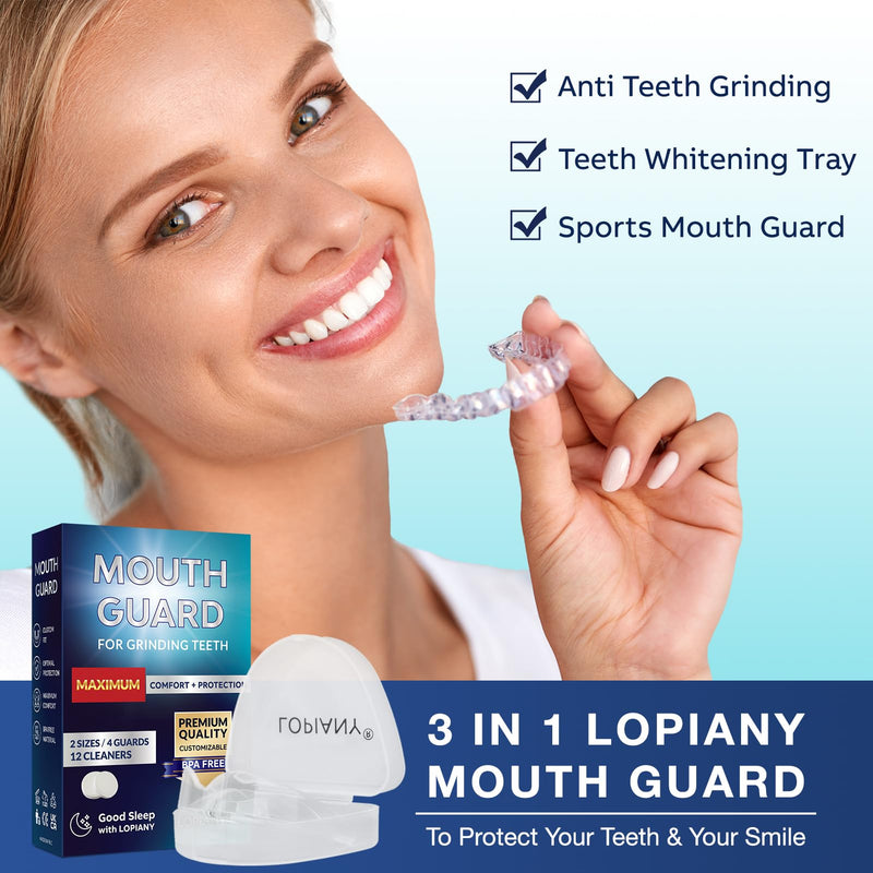 [Australia] - Mouth Guard for Grinding Teeth at Night, Night Guards for Teeth Grinding, Mouthguards for Grinding of Teeth, Mouth Guard for Sleeping with 12 Cleaning Tablets 