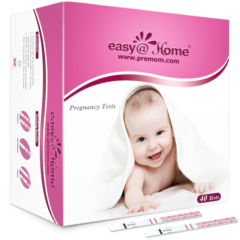 Easy@Home Pregnancy Test Strips Kit: 40 Pack HCG Test Strips - Early Detection Home Bulk Pregnancy Tests | EZW1-S:40 40 Count (Pack of 1)