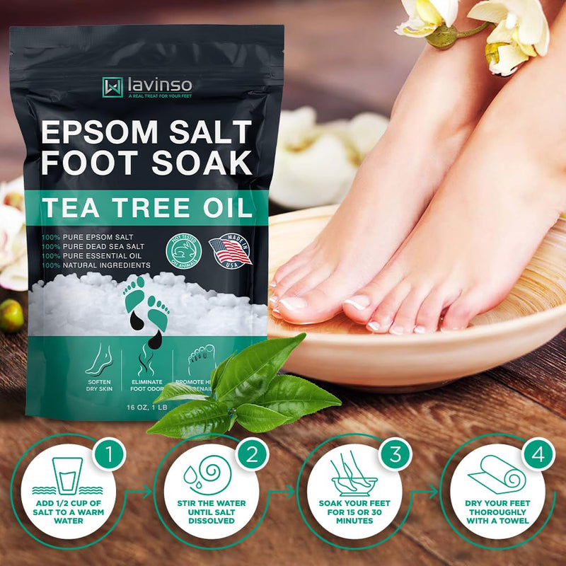 [Australia] - Tea Tree Oil Foot Soak and 40% Urea Cream - for Dry Cracked Feet with Maximum Strength 