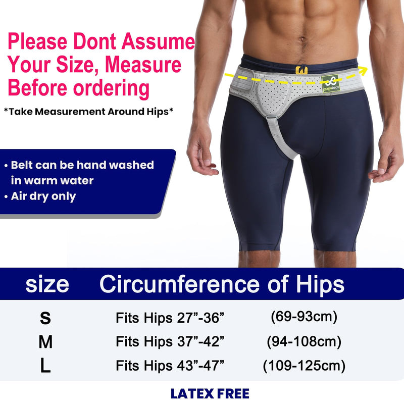 [Australia] - gagaiuco hernia belt; Inguinal hernia belt for men and women - hernia band inguinal hernia bandage can be worn left and right - flexible adjustable inguinal hernia belt-S S 1 