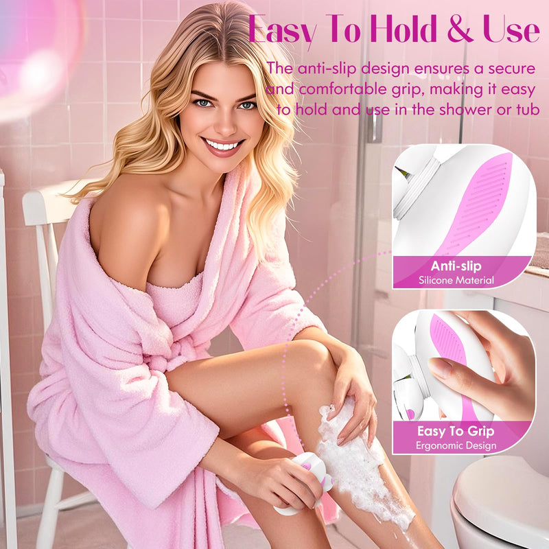 [Australia] - Electric Razors for Women, Wet and Dry Use, Cordless Electric Razor Hair Remover Anti-Slip Lady Trimmer for Women's Leg, Hand, Bikini and Face Sensitive Skin (5 Head-Rose) 