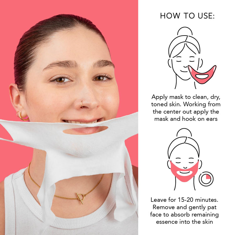 LAPCOS V-Line Contour Face Mask (5pk) | Chin Mask to Lift, Tighten Skin | Define Jawline | With Hydrating Vegan Collagen | Korean Beauty Favorite 5