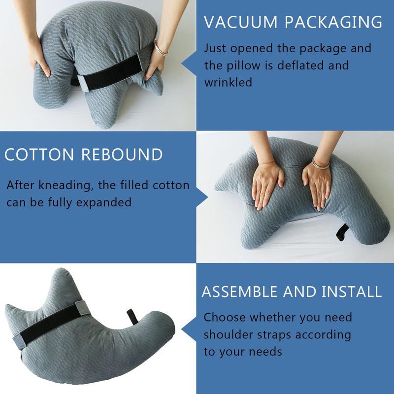 [Australia] - Post Shoulder Surgery Pillow, Shoulder Pillow for Shoulder Pain, Rotator Cuff Pillow, Arm Pillows for Adults After Surgery, Side Sleeper Pillow for Neck and Shoulder Pain Relief (blue with strap) Blue With Strap 