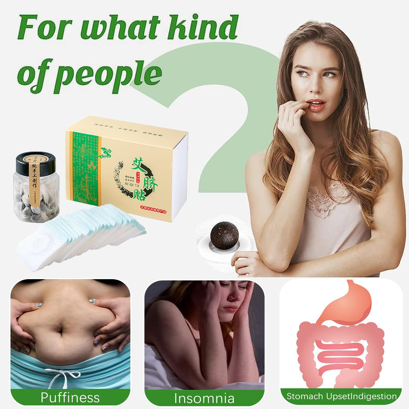 [Australia] - 3 Boxes Mugwort Belly Patch,90Pcs Natural Wormwood Essence Pills and 90Pcs Belly Sticker, Moxa Hot Moxibustion Navel Wormwood Sticker (90) 90 