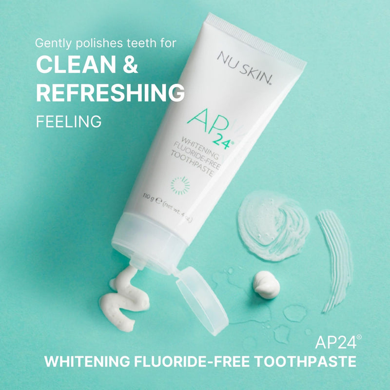 Nu Skin AP 24 Whitening Fluoride-Free Toothpaste | 4 Oz | 1 Pack | Vanilla mint flavor, no peroxide or fluoride | Enamel-safe | Brightens teeth, removes surface stains, and fights plaque 4 Ounce (Pack of 1)