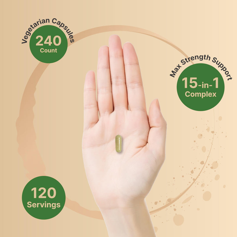 [Australia] - Liver Cleanse Detox & Repair, 240 Veggie Capsules | Milk Thistle with Turmeric, Dandelion Root, Artichoke, Black Currant Oil & More in 15-in-1 Herbal Formula | Premium Liver Support Supplement 