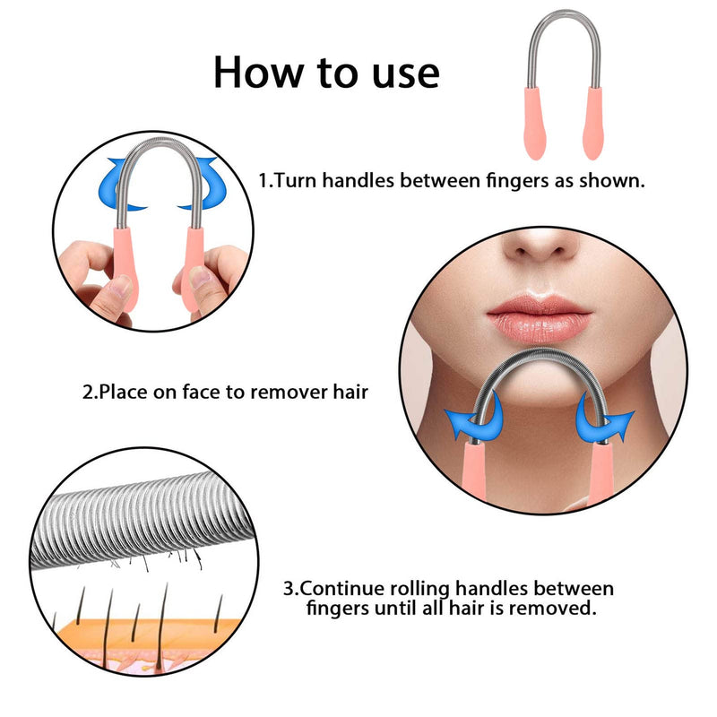 [Australia] - Epilator, Facial Hair Remover, Facial Razor Women Stainless Steel Manual Epilator Facial Hair Roller Threading Tools Face Portable Epilator Beauty Tool Upper Lip Chin Cheeks 