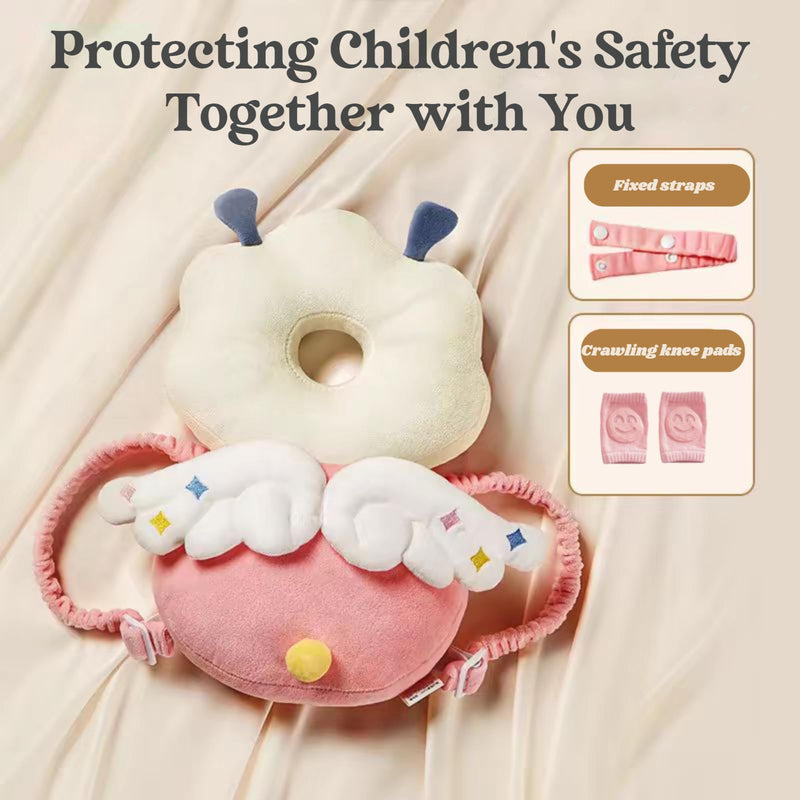 [Australia] - Baby Head Protector, Adjustable Baby Head Protection Backpack with Baby Knee Pads for Crawling, Soft, Breathable and Wearing Safety Baby Head Protector - Pink 