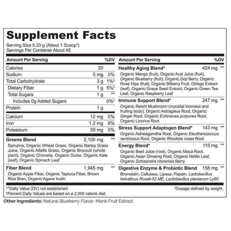 [Australia] - NATURELO Raw Greens Superfood Powder - Mixed Berry - Boost Energy, Detox, Enhance Health - Organic Spirulina - Wheat Grass - Whole Food Nutrition from Fruits & Vegetables - 240 Grams 8.5 Ounce (Pack of 1) 