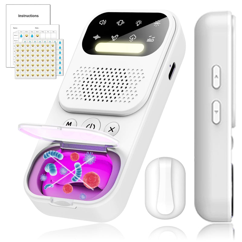 [Australia] - Wireless Bedwetting Alarm for Boys and Girls ‚Äì USB-C Rechargeable, Loud Alarm & Strong Vibration, High Sensitivity Sensor for Nighttime Potty Training, Kids Pee for Bedwetting Solutions White 