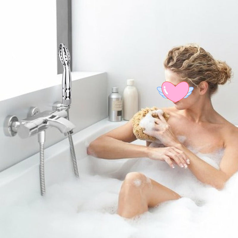 [Australia] - Shower Douche Shower Enema Shower Cleaner Enema Douche System, Handheld Water Shower Nozzle Anal Rinse Vaginal Cleaning Kit for Men Women, Silver (Aluminum) 