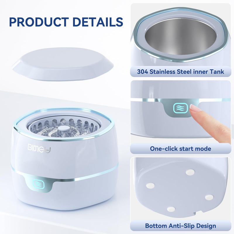 [Australia] - Ultrasonic Retention Cleaner,45kHzRetainer Cleaner Machine for Denture, Mouth Guard, Night Guard, Aligner, Braces, Toothbrush Head & Jewelry,245ML Dental Cleaning Pod 