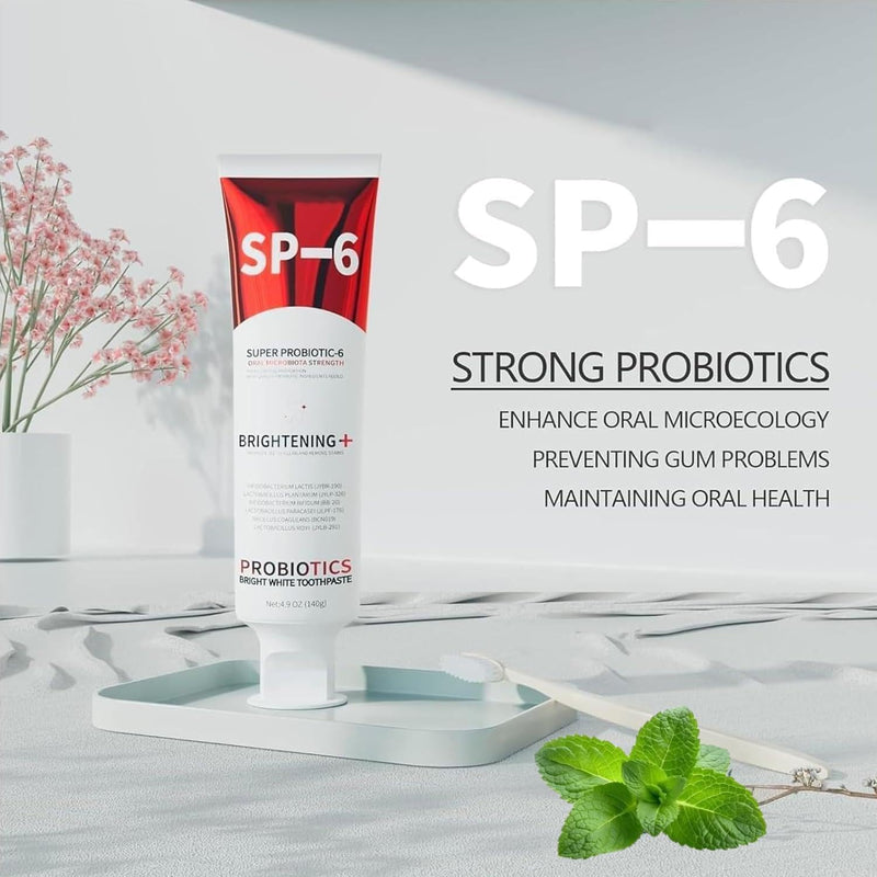 [Australia] - Sp-6 Probiotics Whitening Toothpaste, Sp-6 Ultra Whitening Toothpaste, Enhanced Formula with Enamel-Safe, Fluoride-Free, Fresh Breath Mint Flavor for Oral Health (4) 4 