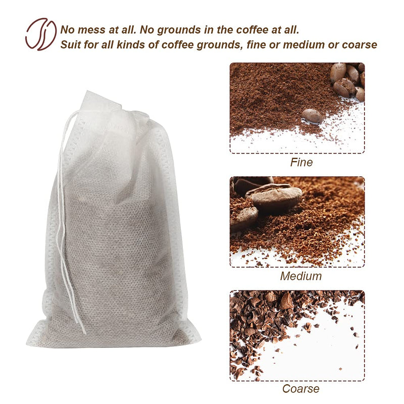 [Australia] - 50pcs No Mess Cold Brew Bags, 4x6 inch Disposable Coffee Filter Bag Fine Mesh Brewing Drawstring Pouches for Iced Coffee Hot Tea Herb Spice 