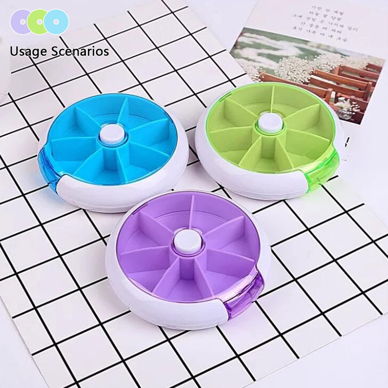 Pill Organizer Travel Pill case for Purse Portable Medicine case Small Weeks Pill Box for Vitamins/Fish Oil/Pills/Supplements (Green 02+Bag) Green 02+bag