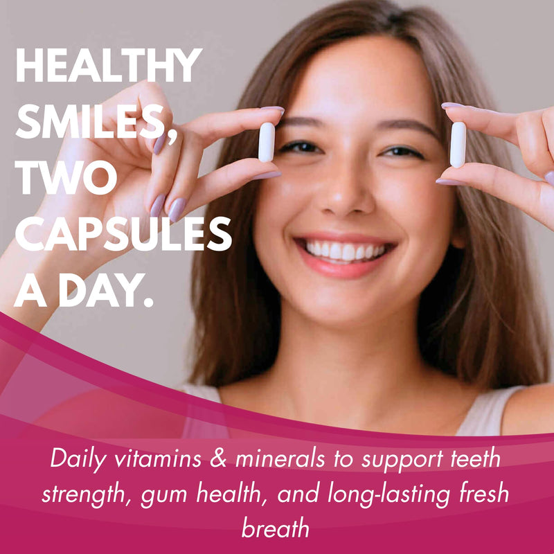 – Premium Daily Supplement for Gum Wellness, Fresh Breath & Tooth Strength – Vitamins, Minerals & Botanical Blend – 60 Count (Pack of 1)