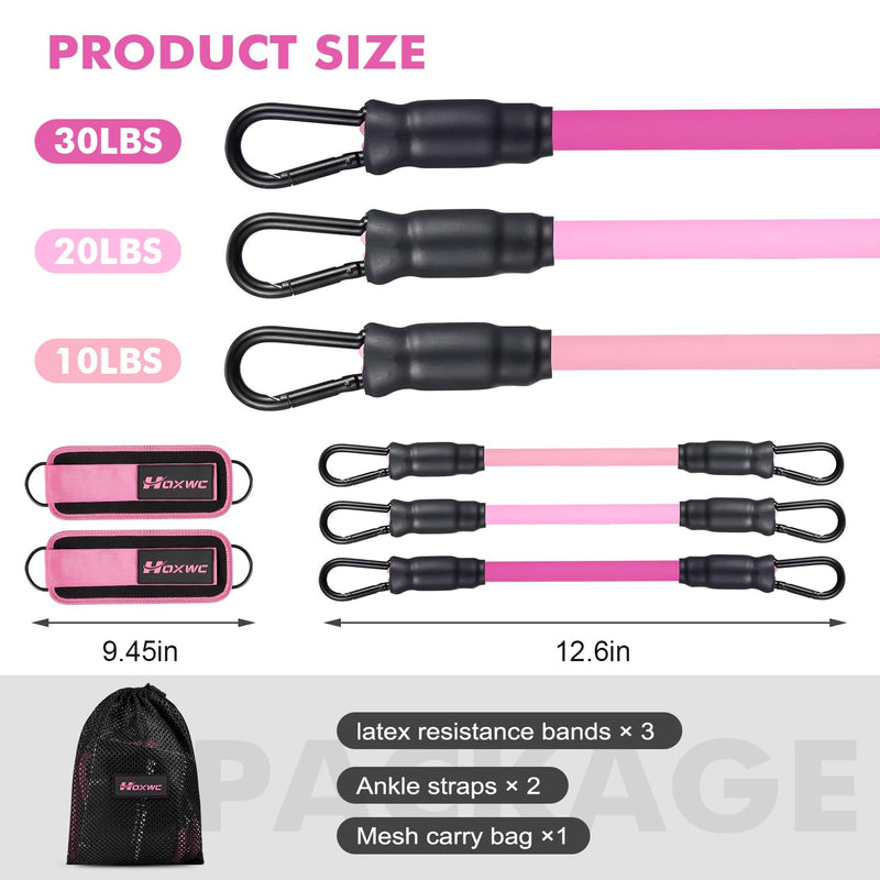 [Australia] - Ankle Resistance Bands with Cuffs, Ankle Bands for Working Out, Ankle Resistance Band for Leg, Booty Workout Equipment for Kickbacks Hip Fitness Training, Exercise Bands for Butt Lift Women 1-pink 