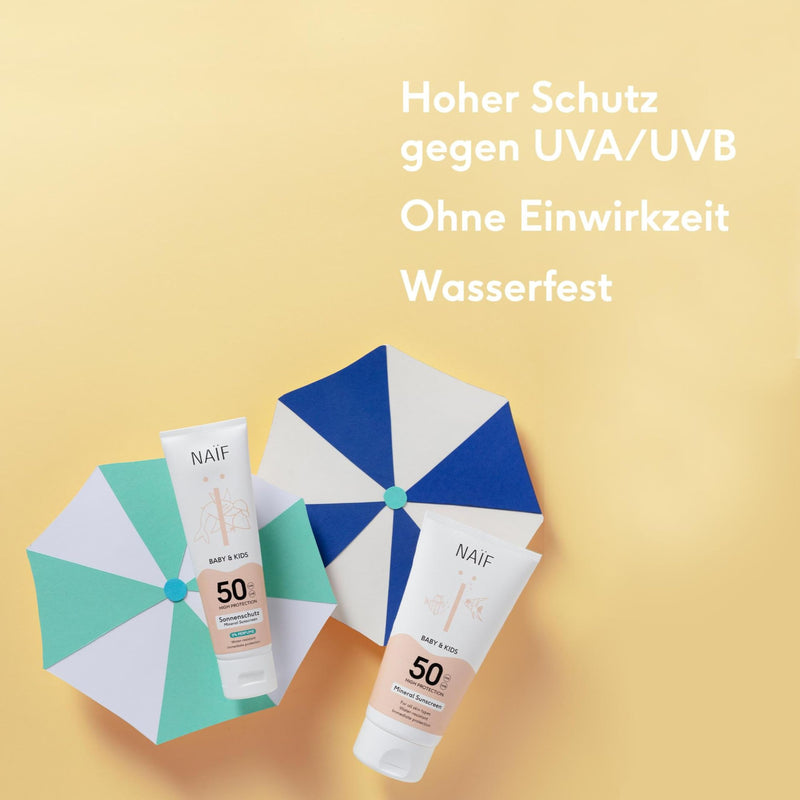 [Australia] - Naïf mineral-based sun cream - for babies and children - SPF 50-0% perfume - cream without octocrylene - UVA and UVB protection - water-resistant - dermatologically tested - without microplastics - 30 ml 30 ml (pack of 1) cream - 0% perfume 