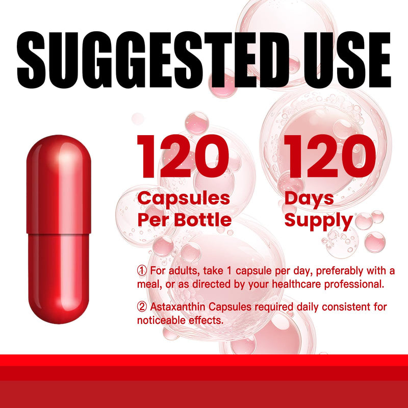 [Australia] - Astaxanthin Supplements 12mg with Vitamin E & C High Absorption Formula 120 Capsules Gluten Free, Non-GMO, Vegan 